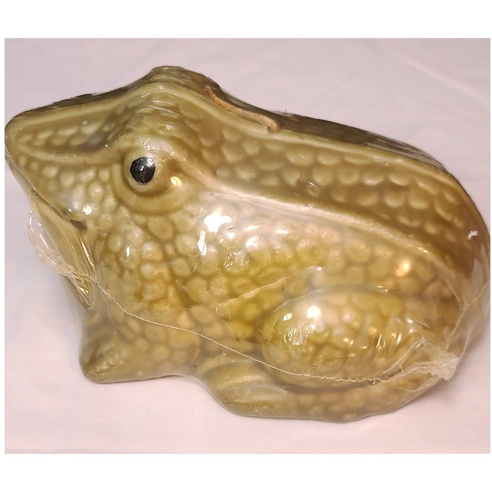 Department 56 Vintage RARE Floating Frog Candle Sealed Textured Olive Green